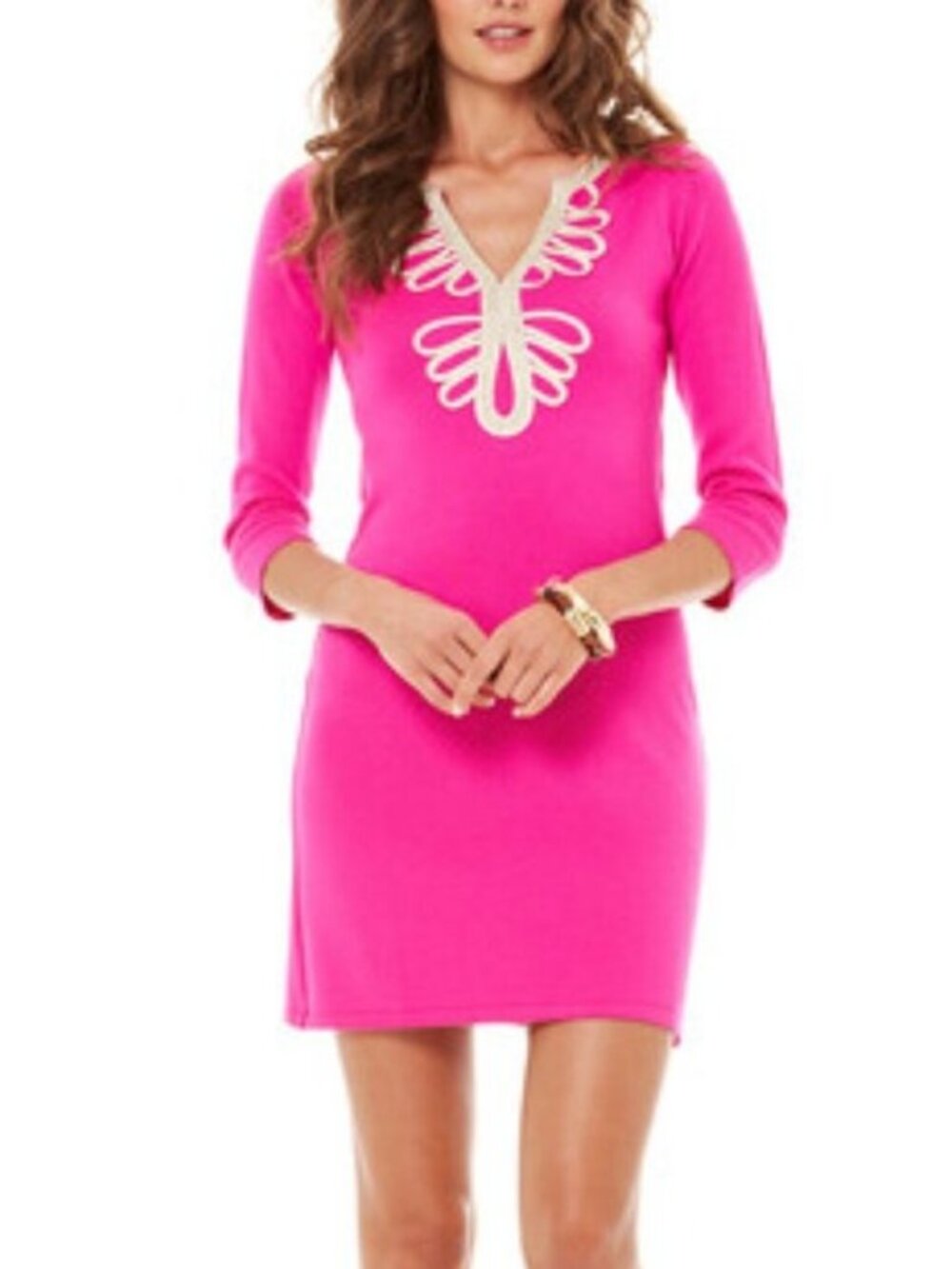 Lilly Pulitzer NWT Devlin Merino Wool Sweater Shift Dress Size XS Magenta Pink